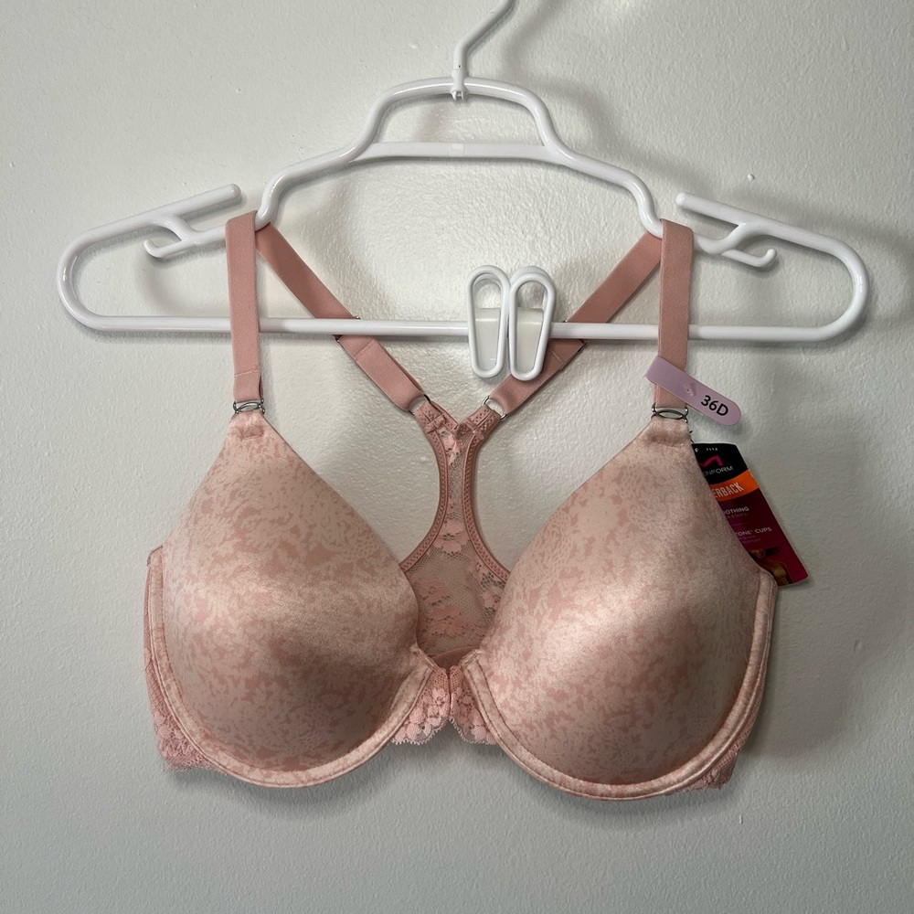 Maidenform Pink Paisley Print Front Closure Racerback Bra